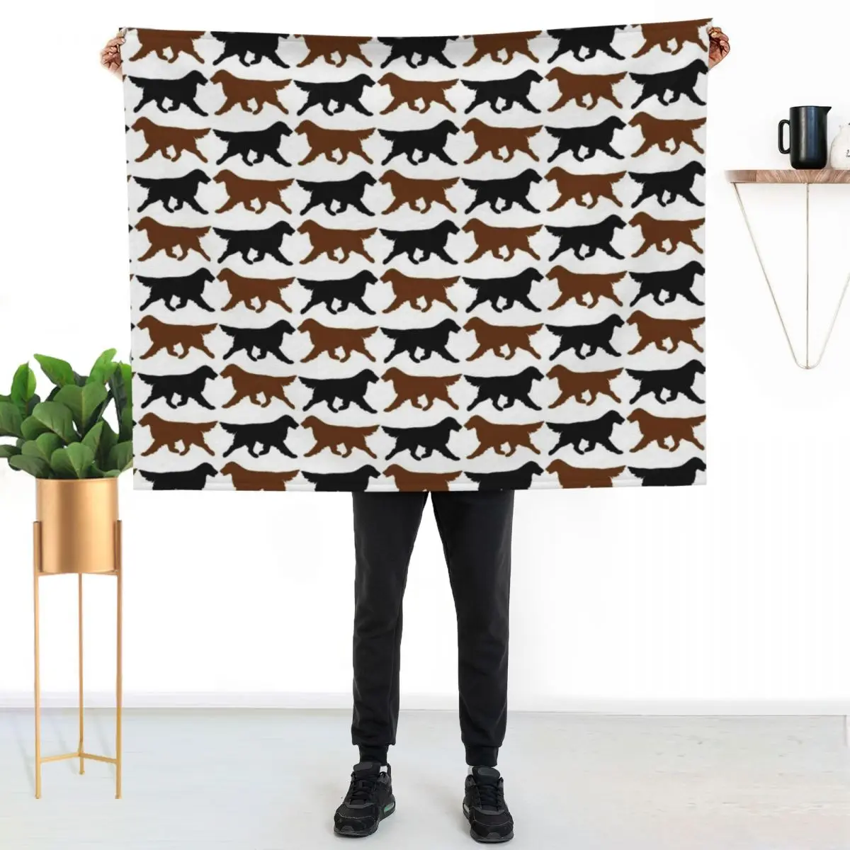 Black and Liver Flat-Coated Retrievers Throw Blanket Winter beds Warm christmas decoration wednesday Furrys Blankets