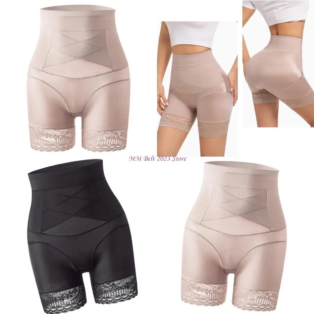 

49ME женские корректирующие шорты с кружевной отделкой для живота, шорты с высокой талией, подтяжка ягодиц, облегающее нижнее