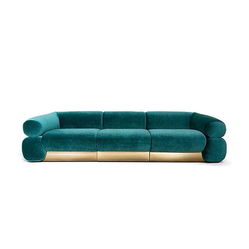 

z Newest Luxury Sofa Living Room Sofas Gold Stainless Steel Modular Sofa Velvet Couch for Hotel Home