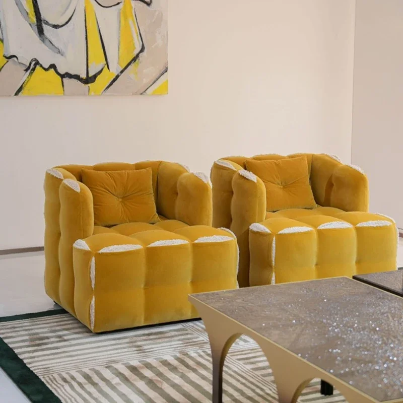 

*v forRelaxing Cozy Fancy Chairs Chair Unique Soft Velvet Puffs Living Room Chairs Recliner Modular Designer Furniture c
