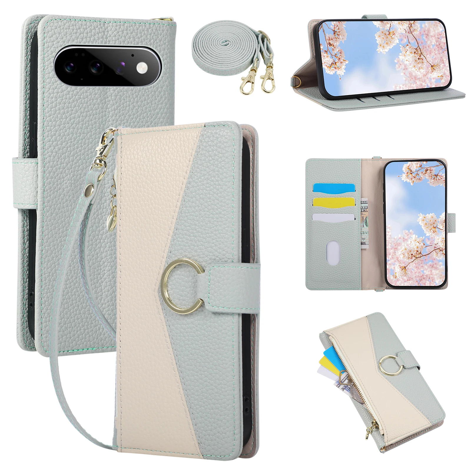 Leather Wallet Card Holder Phone Cover - Etui na telefon Google Pixel 11