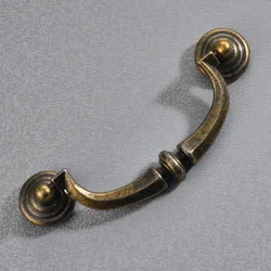 370 antique cabinet furniture hardware cabinet door four-hole handle European alloy hole spacing 100mm