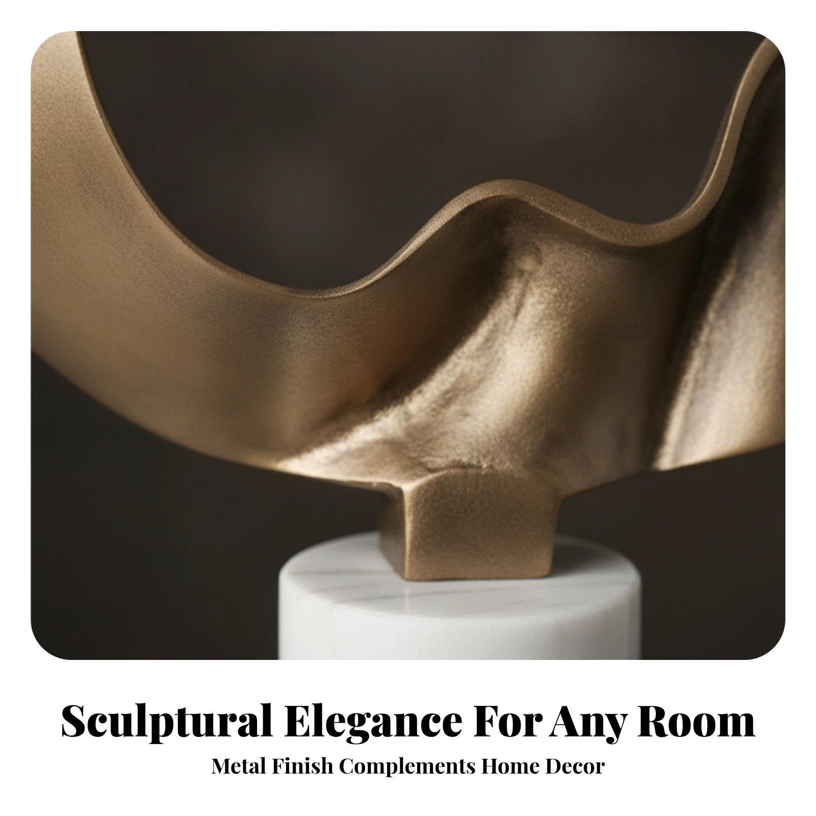 Ribbon Sculpture with Marble Base Long-Lasting Ribbon Sculpture Tabletop Statue Artisanal Decor Easy to Clean for Homeowners