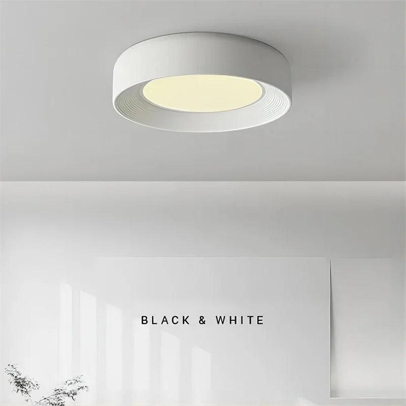 

Modern Simple Classic Black and White Ceiling Light Nordic Living Room Bedroom Study Full Spectrum Eye Protection LED Lamps