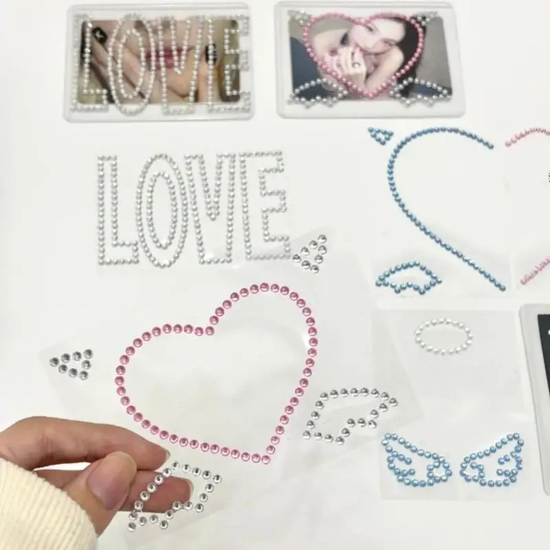 

DIY Angel Love Rhinestone Stickers 3D Craft Self Adhesive Bling Kpop Idol Photocard Sticker Goo Card Decoration Stickers