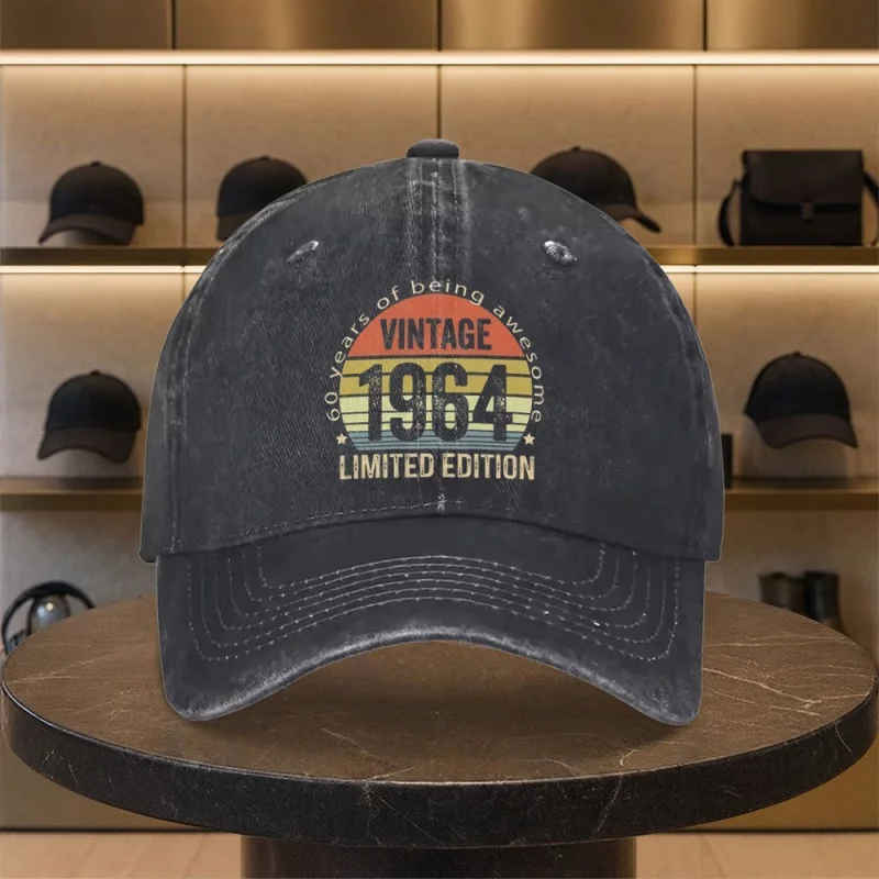 Vintage 1964 Limited Edition Washed Baseball Cap for Men and Women