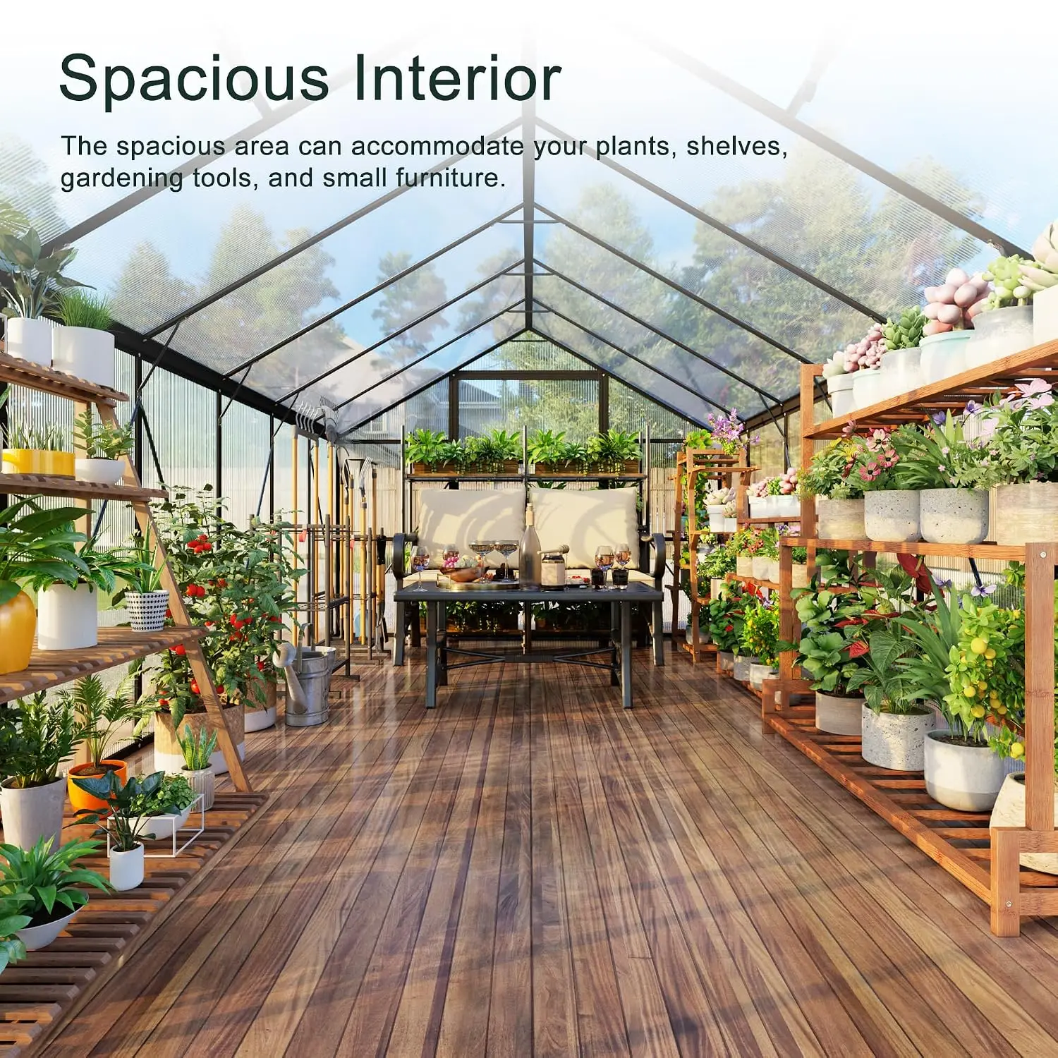8X10 FT Walk-in Greenhouse, Heavy Duty Large Greenhouses for Outdoors