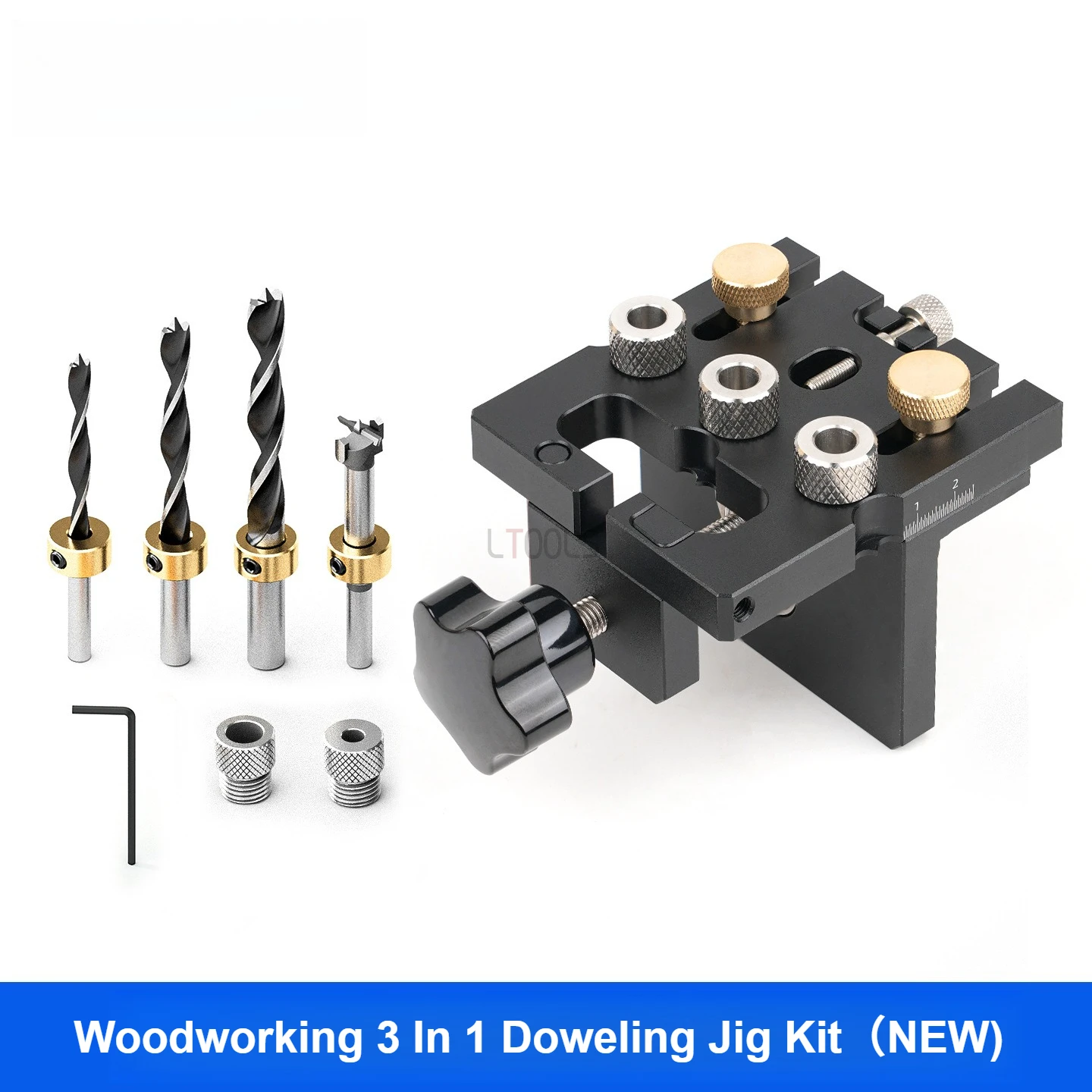 Nieuwe multifunctionele positioneringsarmatuurset voor houtbewerking 3-in-1 meubelverbindingsgereedschap Verstelbare boorgeleider Puncher Locator