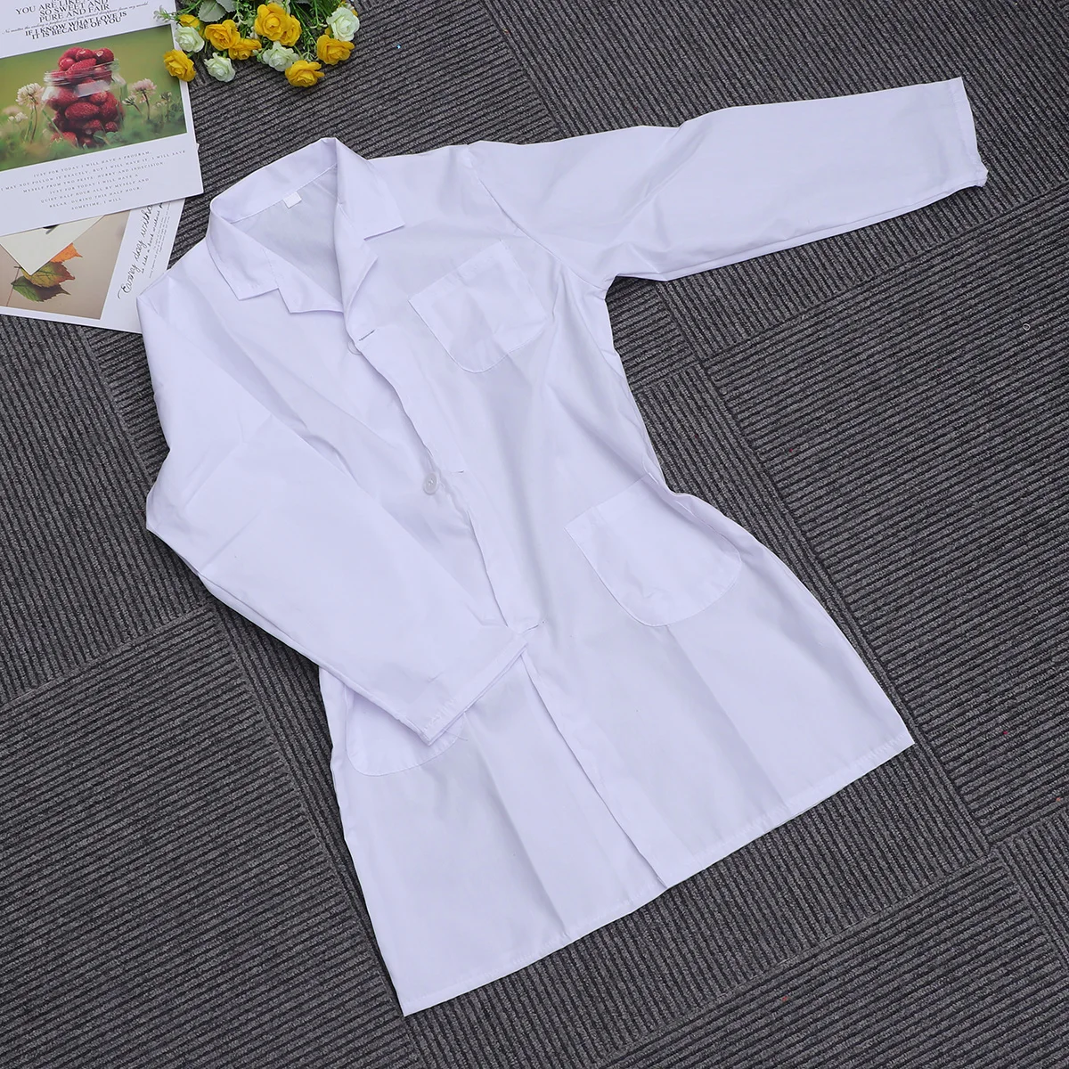 

Children Lab Coats Kids White Doctor Costume Cotton Material Toddler Science Uniform Long Sleeve Boys Girls Cosplay Performance