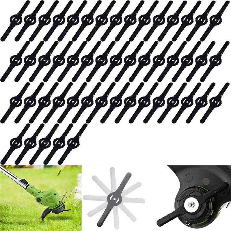 Flash Trend 200Pcs Kunststoff Gras Trimmer Klingen Rasenmäher Klinge Akku-trimmer Garten Werkzeug Rasenmäher Trimmer Zubehör