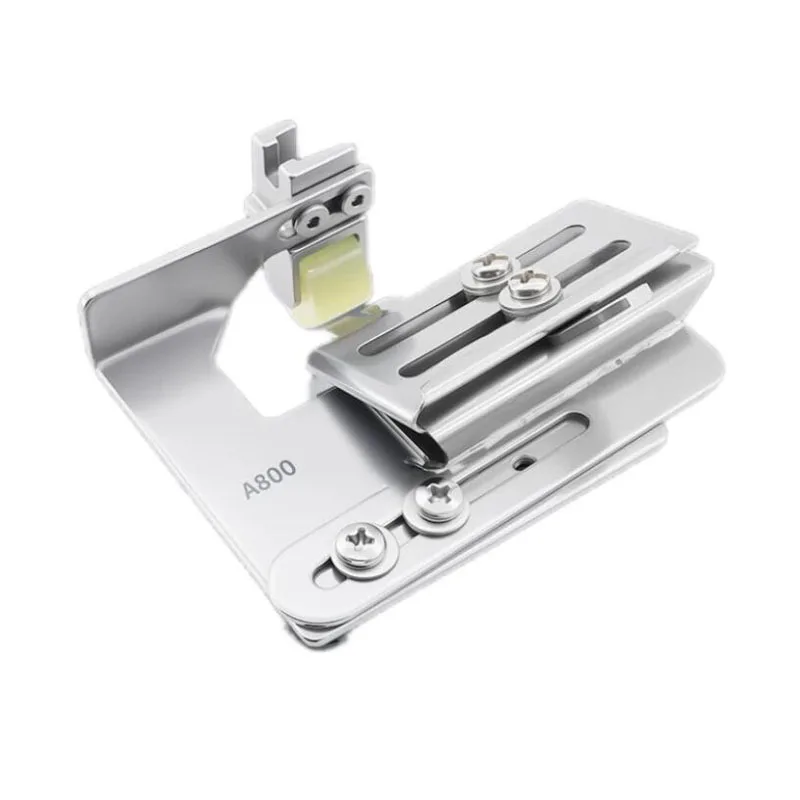 Adjustable Roller Presser Foot for Sewing Machine with Replaceable Thick Thin Gathering Inserts Left Right Opening