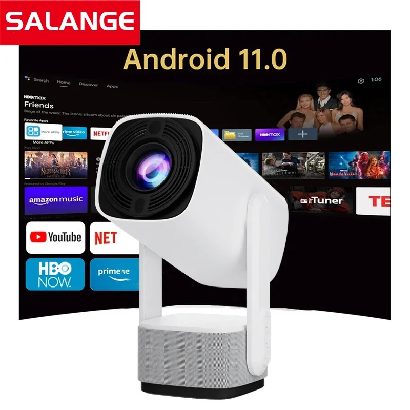 Salange K2 Android 11 Version 5000mAh Battery Full HD 720P 160 ANSI Lumens LED Portable Projector 360 Degree 4K Video Projector