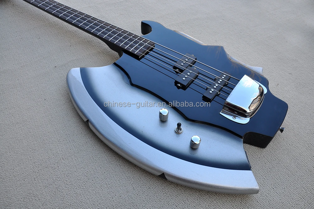 Flyoung Wholesale Electric Bass Guitar Axe Shape Bass Left Handed 4 Strings Bass Guitar