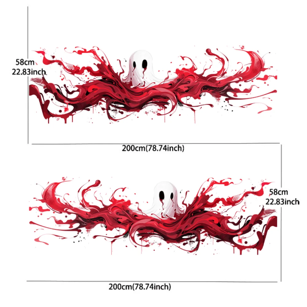 Red Ghost Sticker Car Sticker Full Body Decal Decoration Covering Scratches Protect Car Sticker Waterproof Car Vinyl Wraps