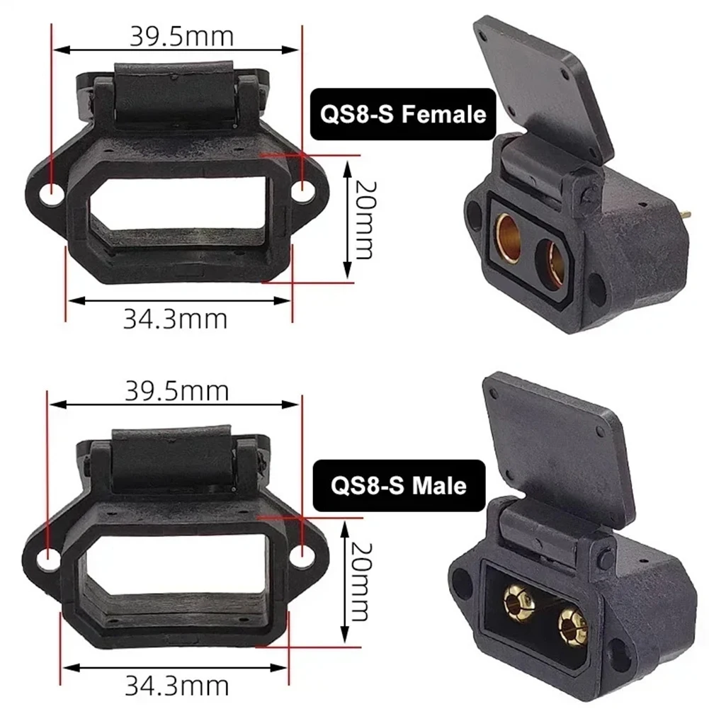 QS8-S Heavy-Duty Battery Connector With 8mm Gold-Plated Copper Contacts Compatible 8-10AWG Wires For Drones And RC Car Models