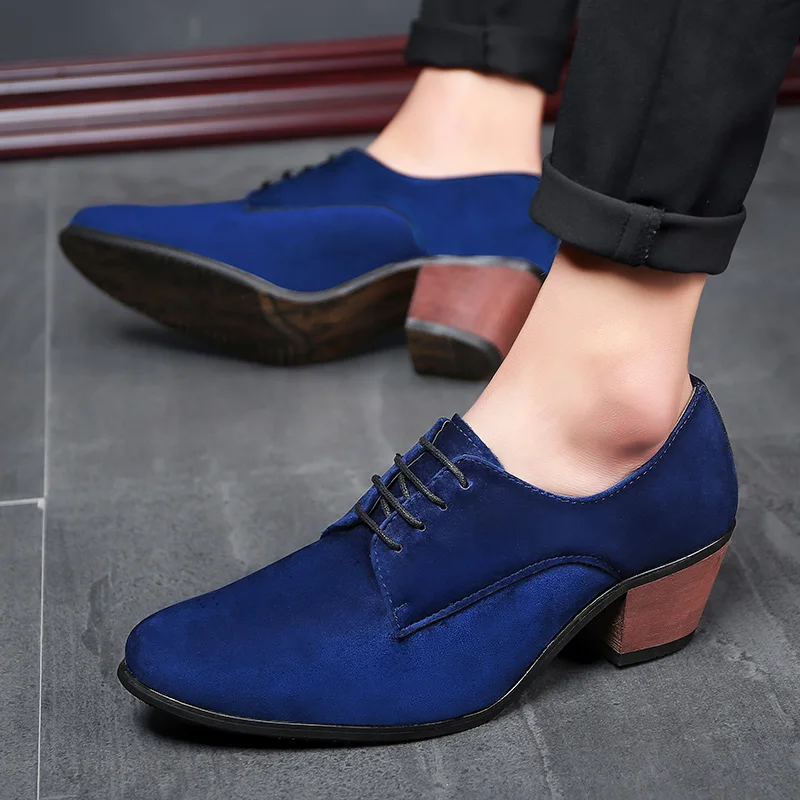 

New Trendy Men Stylish Dress Formal Oxford High Heel Mens Popular Casual Shoes Height Increasing Wedding Party Evening Shoes