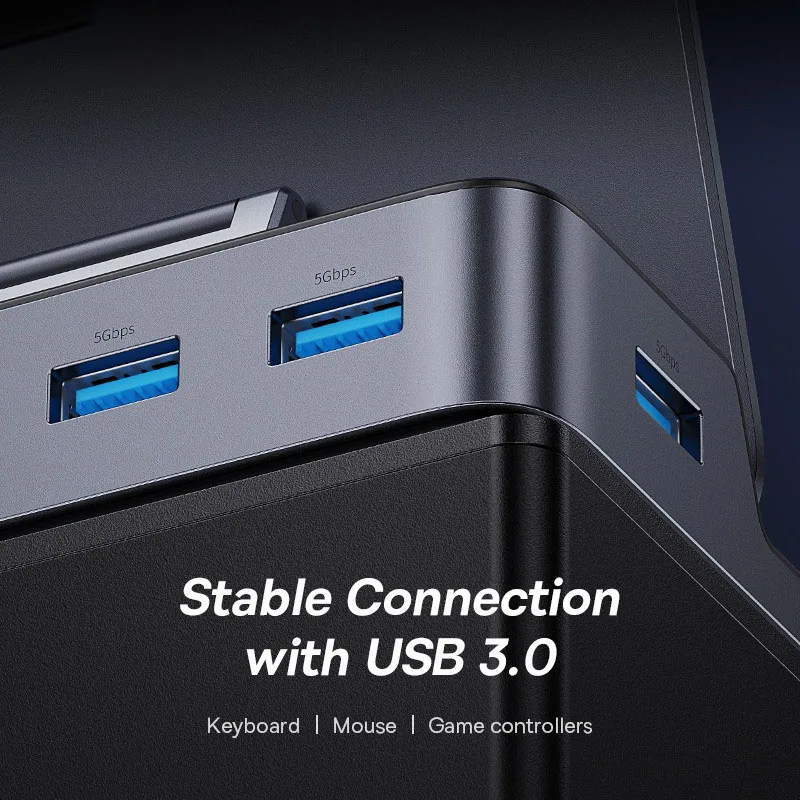 Nintend 스위치 유형 C-HDMI 4K@60Hz RJ45 기가비트 PD 100W 유형 C USB 3.0 허브용 스팀 데크용 Baseus USB C 도킹 스테이션 썸네일 3