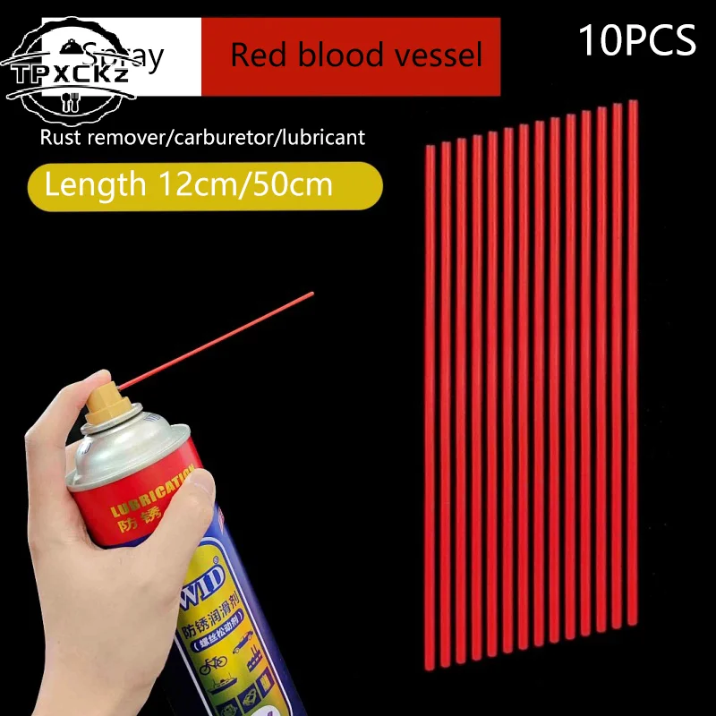 10pcs Spray Can Extension Straw Replacement Accessories Rust Remover Lubricant Spray Straws 12/25/50cm Cleaning Agent Small Tube