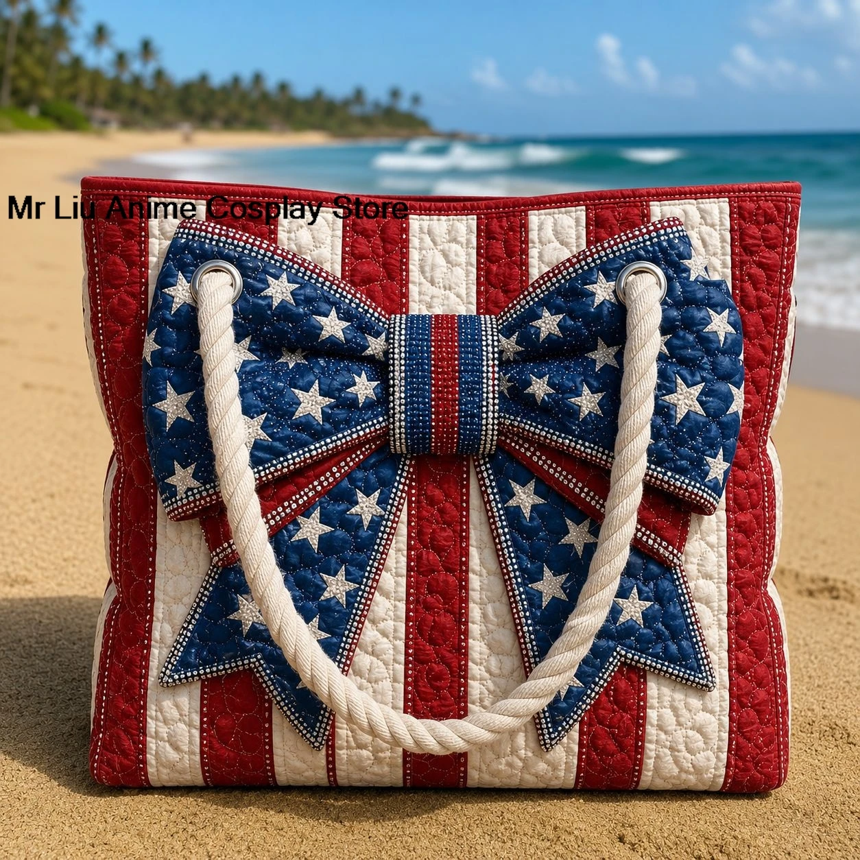 3D USA 250 Digital Printing Canvas Handbag Personalized Floral Design Polyester Leisure Style Medium Size Casual Spring Handbag