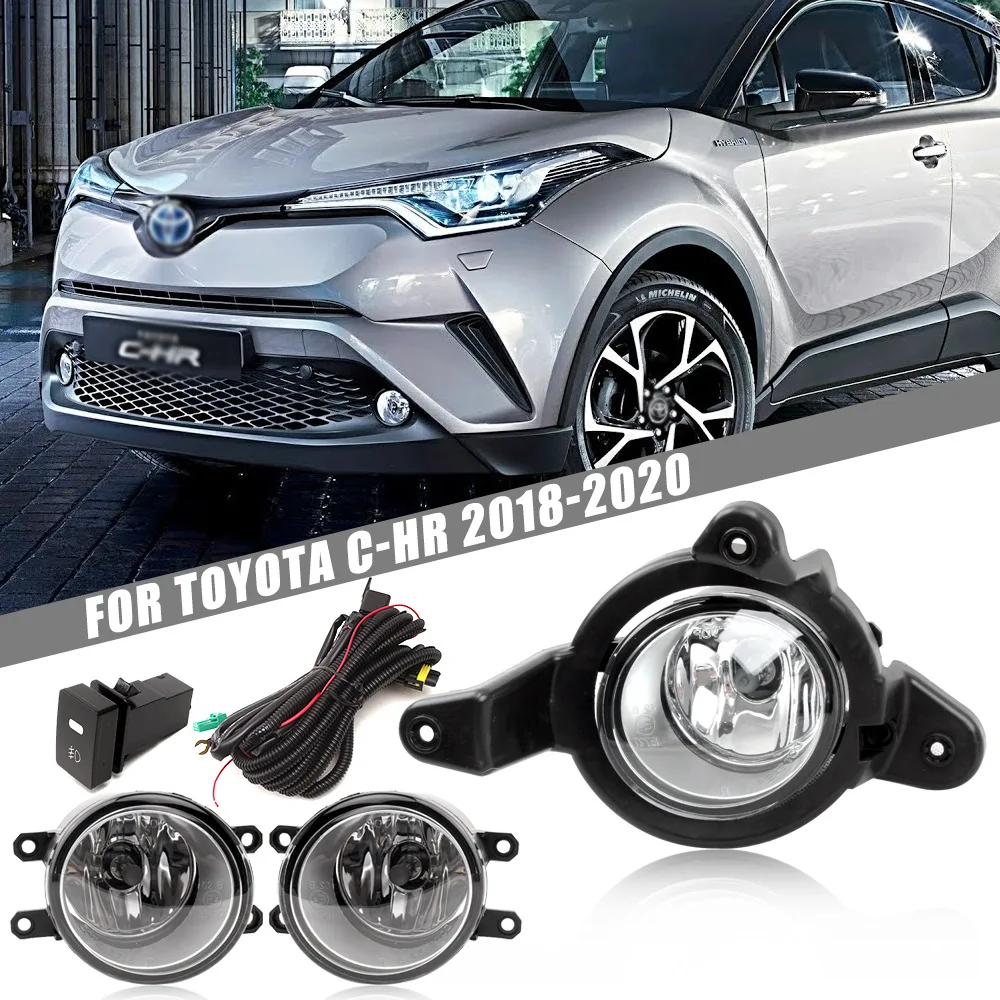 

Комплект обновления противотуманной фары переднего бампера для Toyota CHR 2018 2019 2020, версия, дополнительный переключатель противотуманных фар + проводка