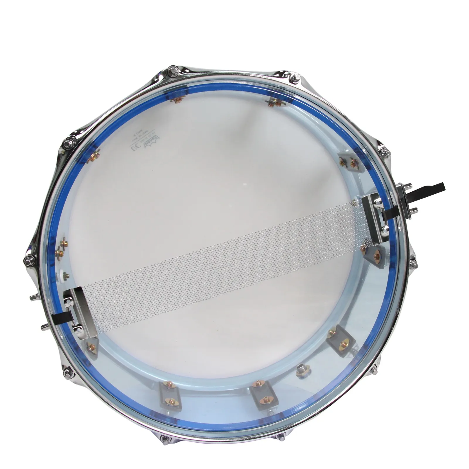 Beautiful and Durable Sky Blue Acrylic Transparent 14-inch Snare Drum Instruments
