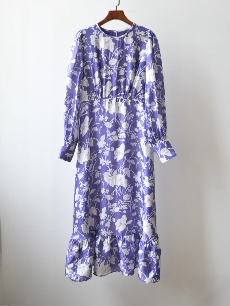

Silk Jacquard Blended Floral Printed Sleeves Midi Dress UK 6-UK 16