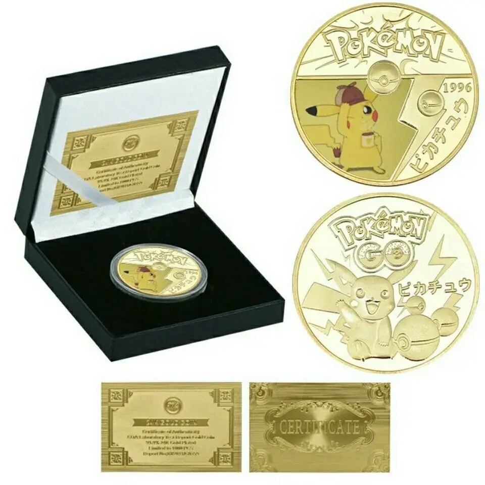 

2025 New FullSet of Pikachu Commemorative Coins Pokémon Anime Peripherals Figure Pokémon Blind Box Valentine's Day Birthday Gift