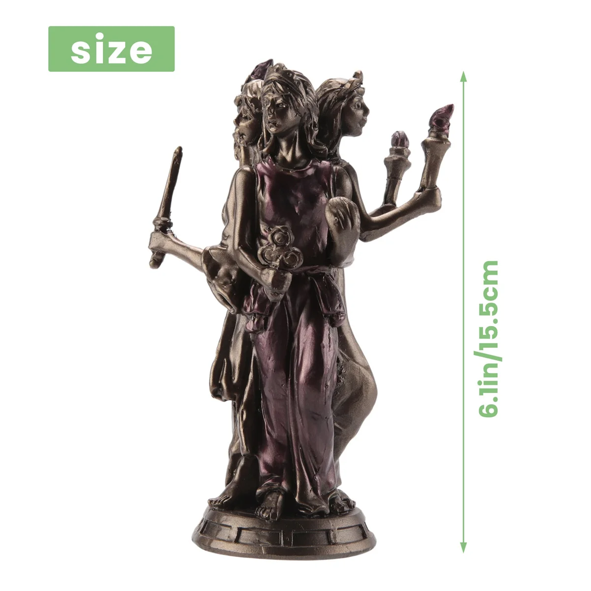 Vintage Greek Three Goddess Resin Statue Triple Form Hecate Goddess Statue Sculpture Craft Home Desktop Decor Ornament