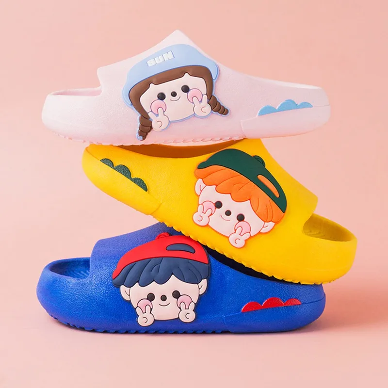 Sommer Kinder Hausschuhe Baby Jungen Mädchen Cartoon Hause Sandalen Kleinkind Indoor Strand Rutsch Beiläufige Schuhe Kinder Flip-Flops