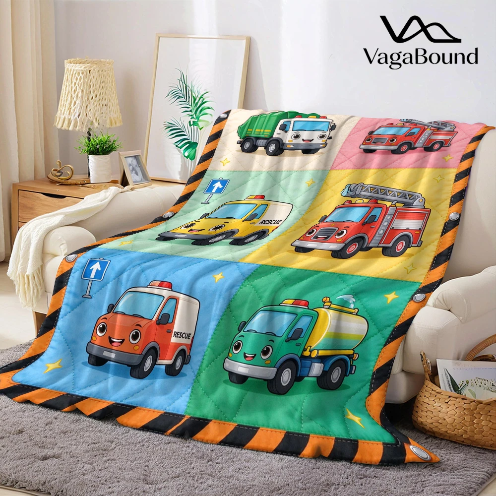 Garbage Fire Rescue Water Flannel Blanket Perfect for Sofa Office Bed Travel Sleep Read Relax Camping Four Season Use