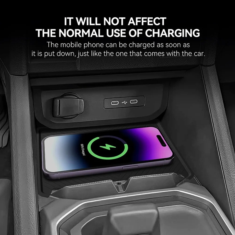 

Силиконовый защитный коврик для беспроводной зарядки для Renault Dacia Duster 2025 2026, для центральной консоли, черный, 18x13.4x0.4см