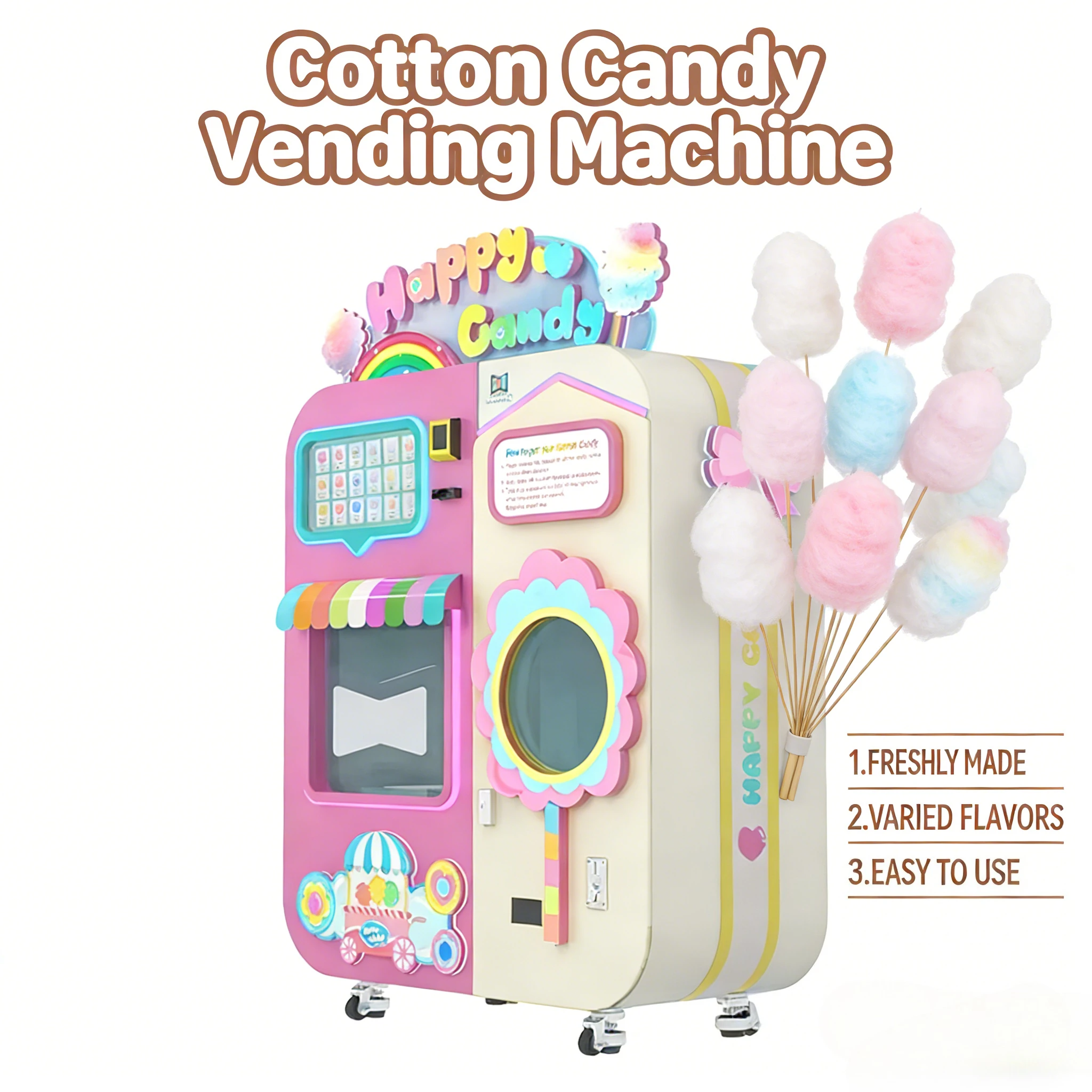 Customized Industrial Full Automatic Sugar Cotton Candy Robot Machine Commercial Sweet Cotton Candy Making Machine