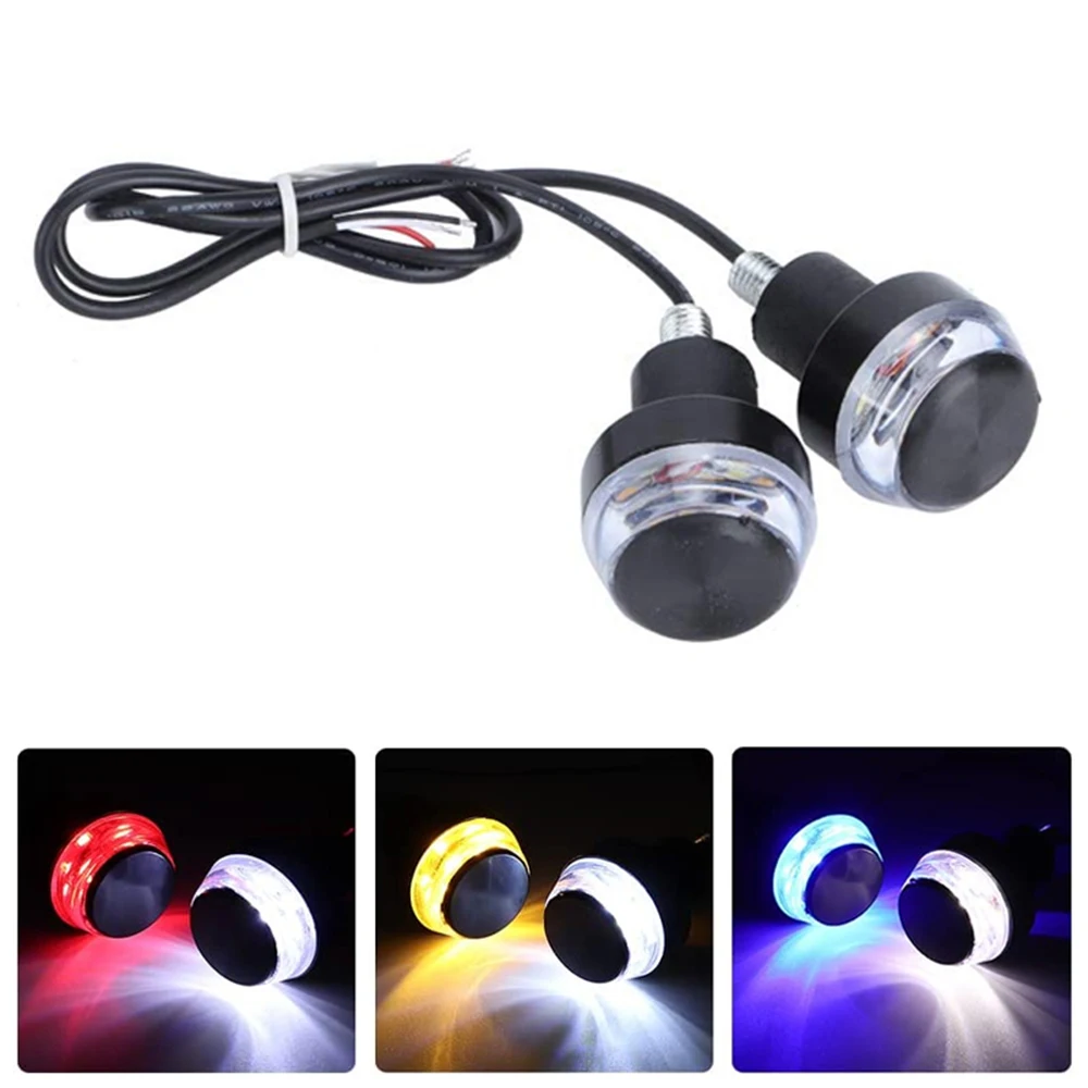 2 PCs 12 V 22mm LED Weight Bump Lights Daytime Running Lights with Turn Signals for Motorcycle Turn Signal for Handlebar