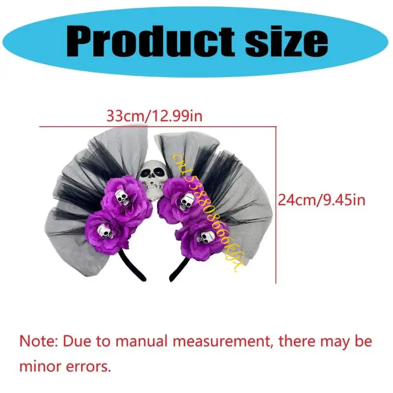 Day of the Deads Band Band Rose Hoa vương miện Mexicans dành cho các cô gái phụ nữ 066C