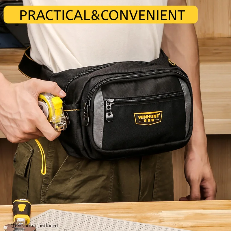 Heavy-Duty Electrician's Waist Bag - Durable Oxford Cloth, Multi-Pocket Tool Organizer for Home Maintenance