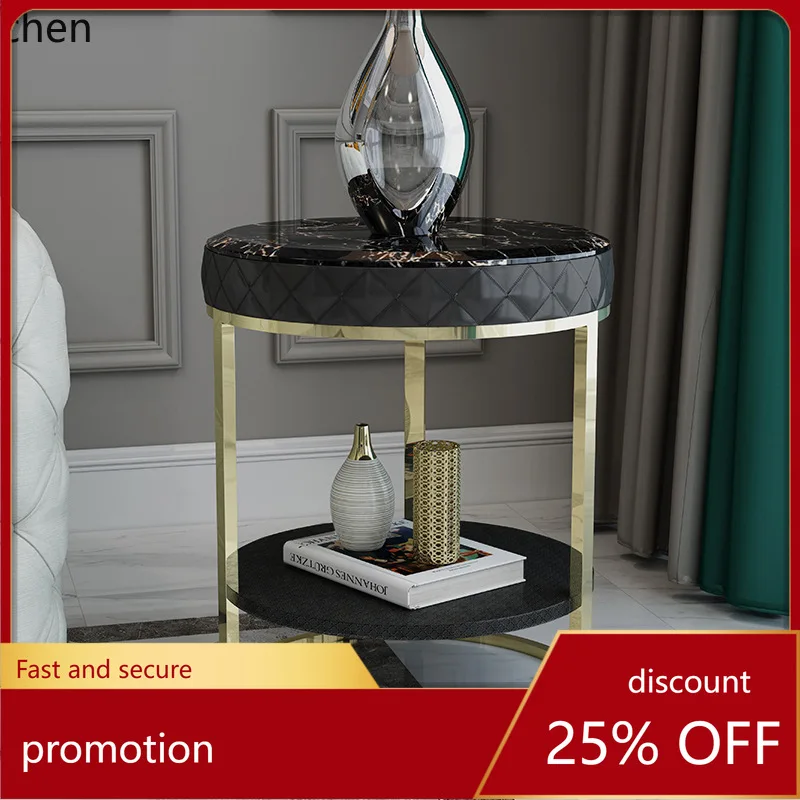 HXL Sofa Round Corner Table Telephone Table Stainless Steel Small Tea Table