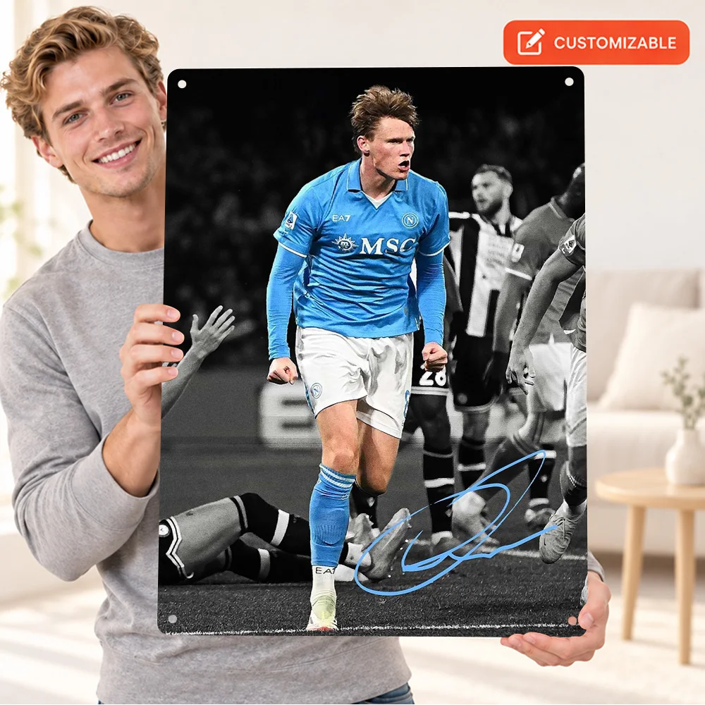 Scott McTominay Football Player Textured Metal Poster Customized Aluminum Sign Sports Photography Wall Art For Training Studio