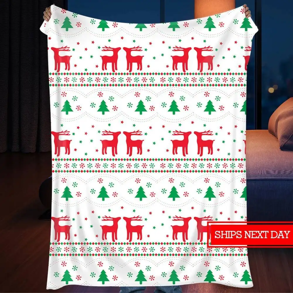 Touch Elegant Plush and Super Comfortable Christmas Flannel Holiday Printed Blanket