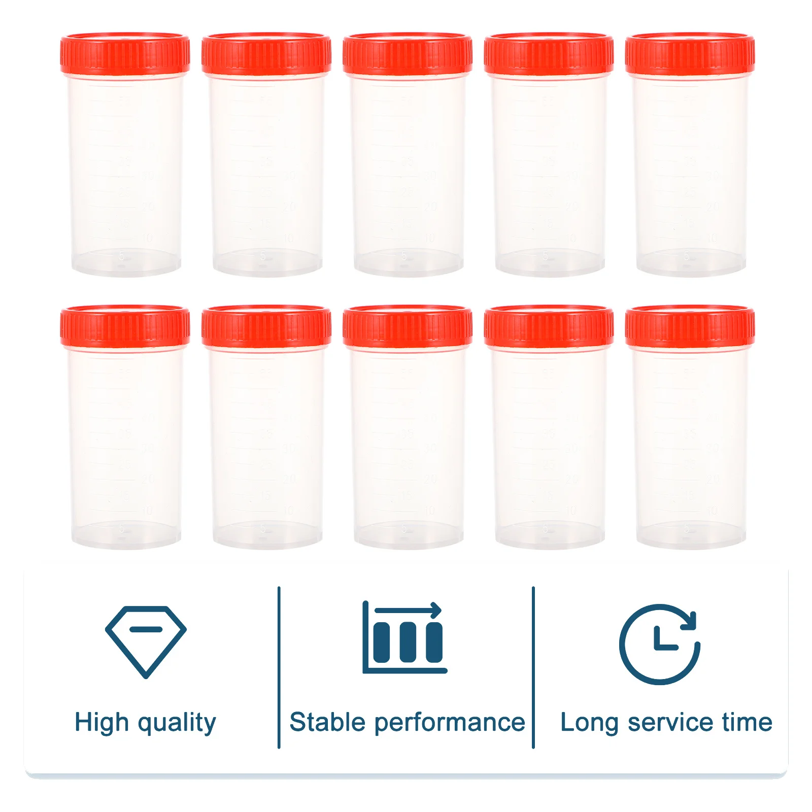 10Pcs Sampling Bottles Plastic Specimen Storage Bottles Durable Use Laboratory Medical Sample Storage Practical Transparent