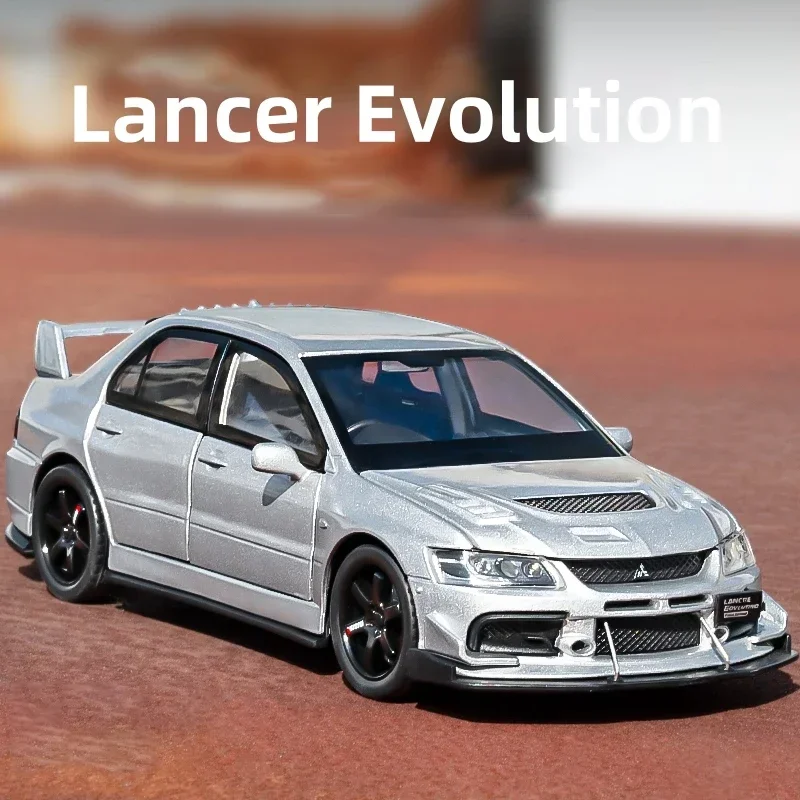 1:32 JDM Mitsubishi Lancer Evolution Alloy Muscle Car Model Sound and Light Pull Back Children's Toy Collectibles Birthday gift