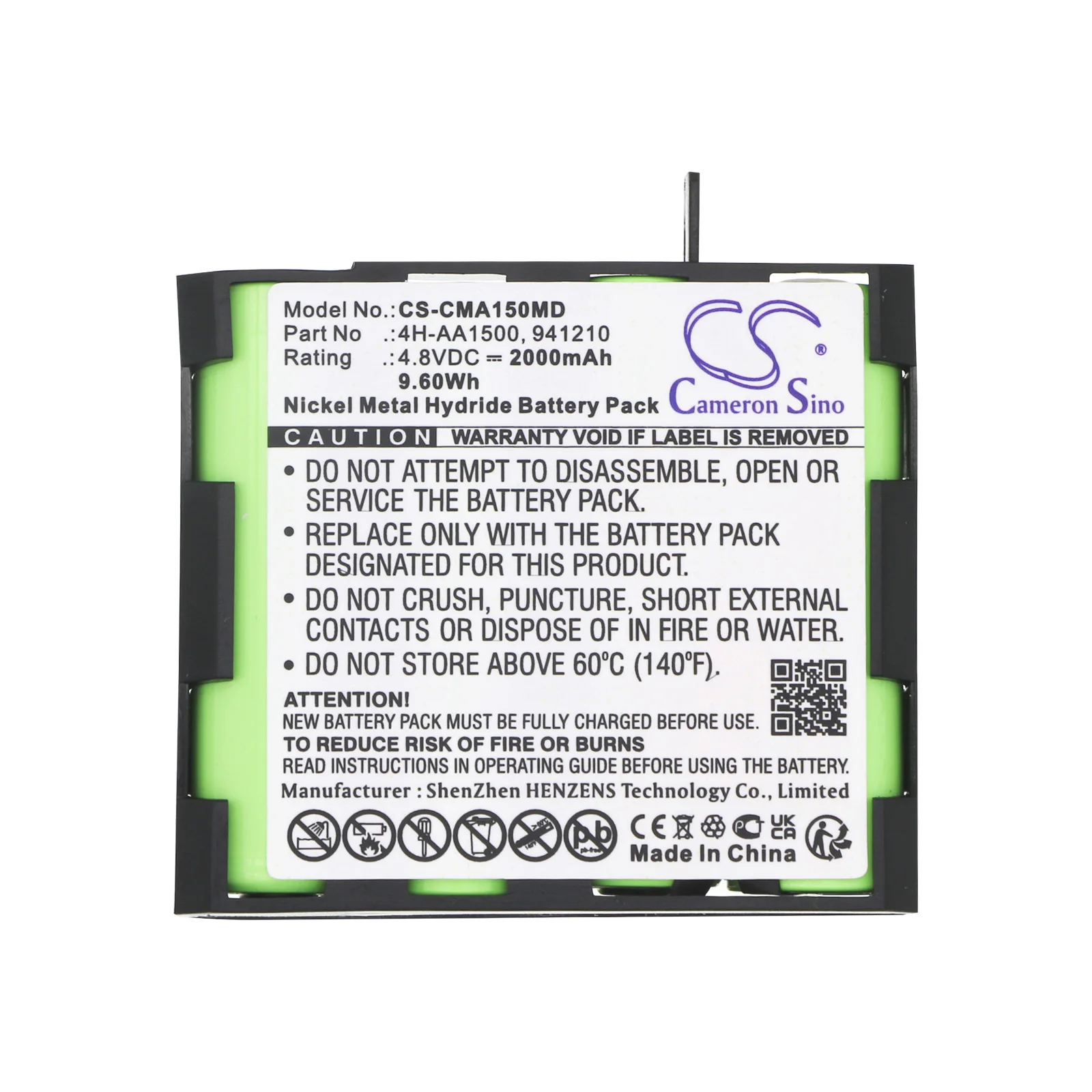 

2000mAh 4.8V 9.60Wh Medical Ni-MH Battery for Compex 4H-AA1500 941210 Fit 3.0 SP 2.0 Theta 500 Rehab 400 Physio 5 mi-Theta 600