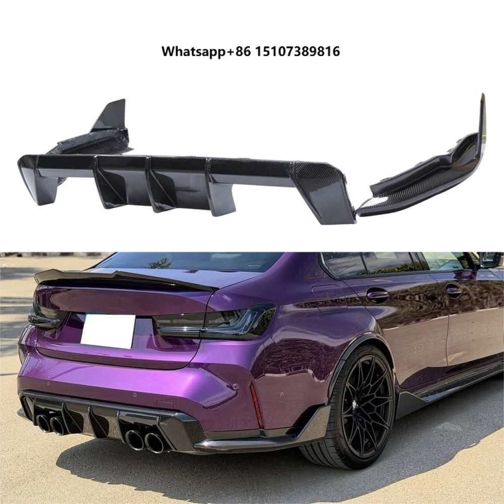For M3 G80 MP Style Carbon Fiber Rear Lip Rear Diffuser Bumper Lip Accessory Kit 2019-2026