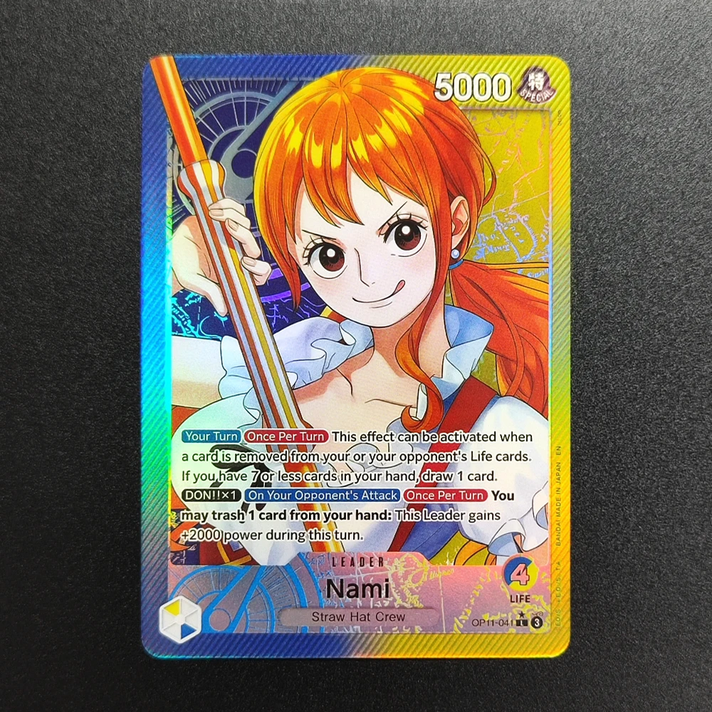 DIY One Piece Card Game Nami Shirahoshi Koby Jinbe  Luffy OP11-041 OP11-022 OP11-001 OP01-021 OP11-040 English TCG Anime Cards