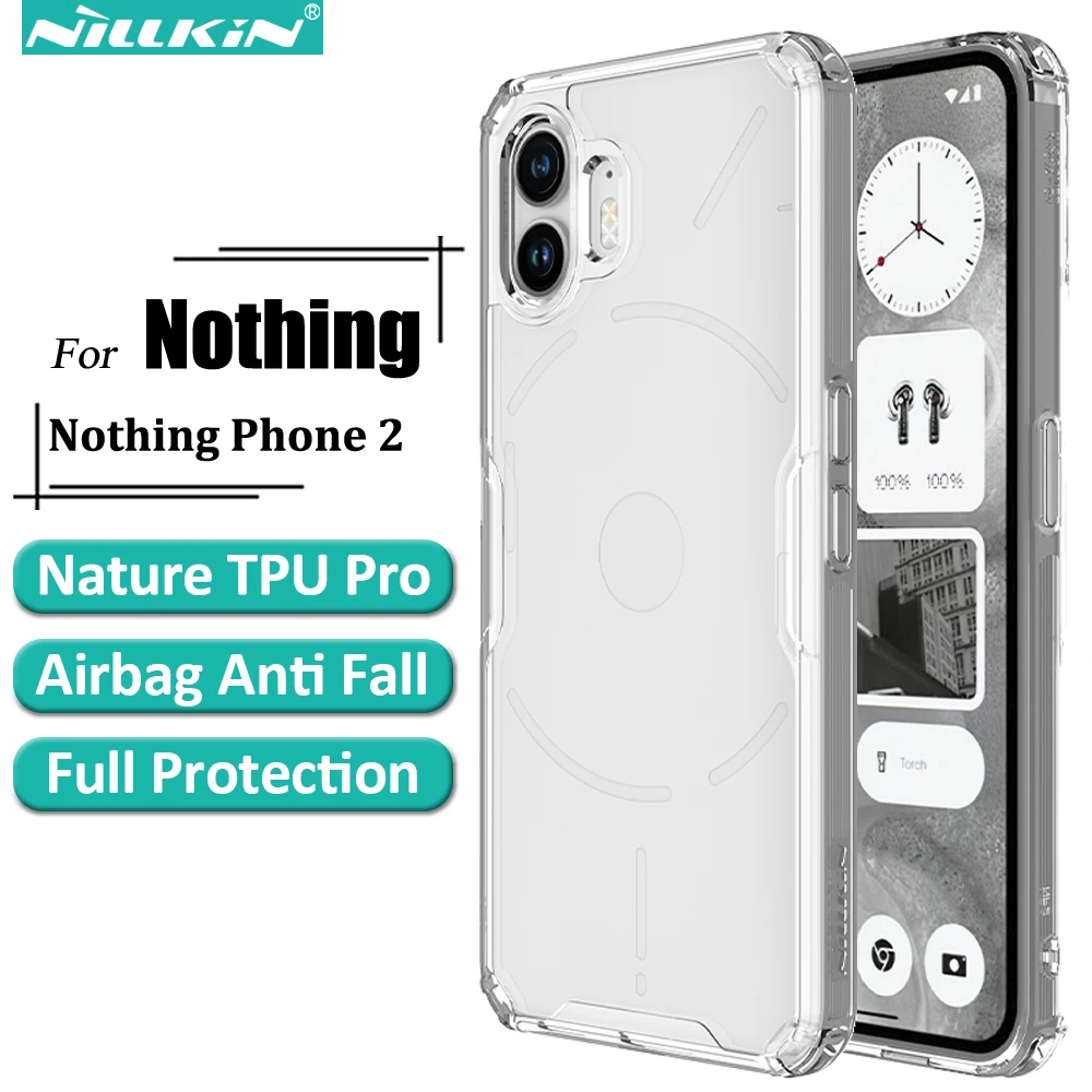 Nillkin Case for Nothing Phone 2 Clear Protective Cover with TPU and PC Materials, Anti-Drop Shockproof Case with Airbag Corners