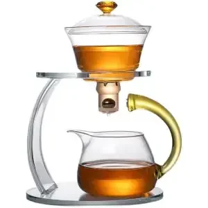 Creative Tea Brewing Set, Semi-automatic Glass Teapot Set, Gongfu Tea Set, Magnetic Suction Teapot, Complete Set of Tea Sets