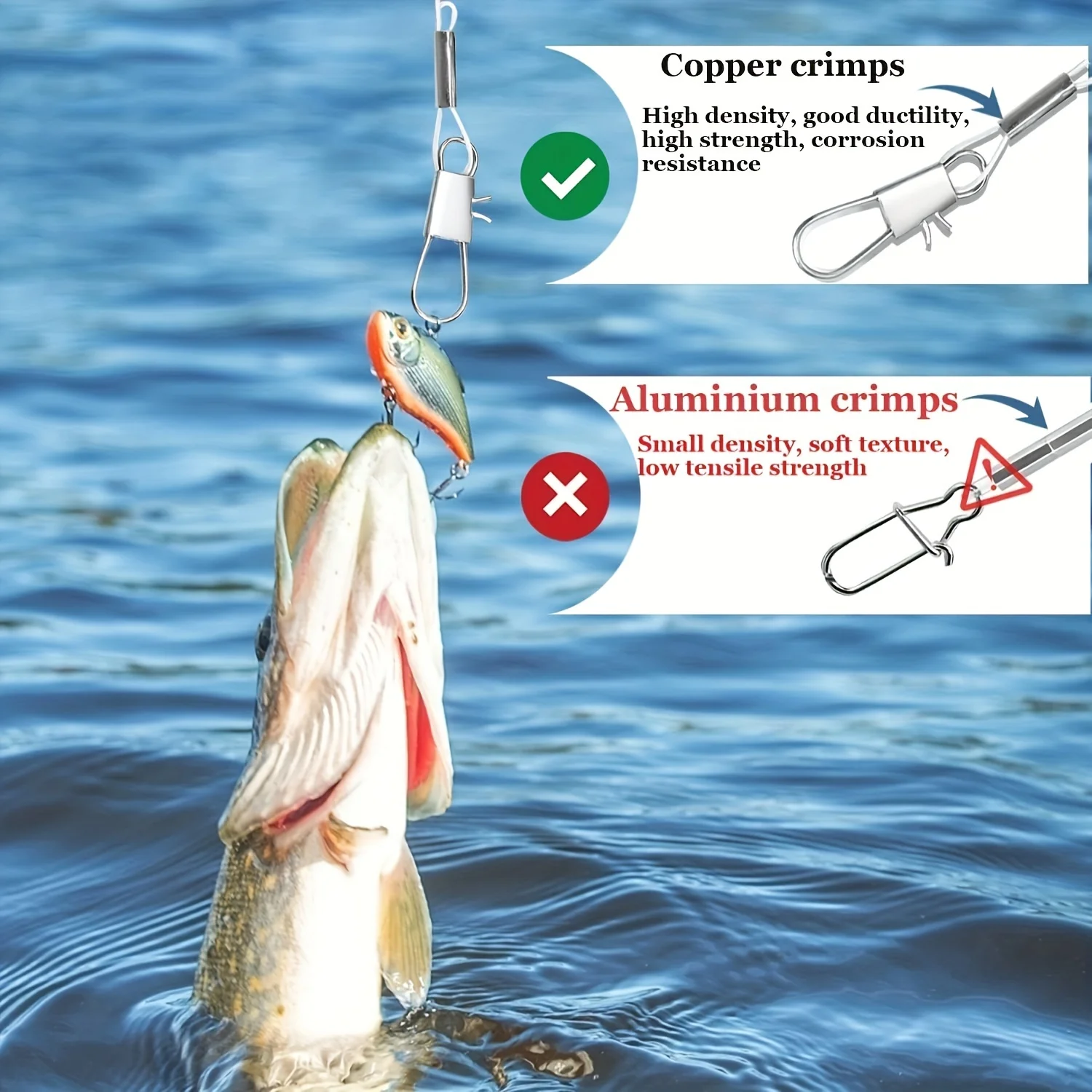 18 قطعة من قادة الصيد، جهاز معالجة المياه المالحة مع مشبك دوار، معدات معدات سلك الصيد عالية القوة لطعم السحر #5