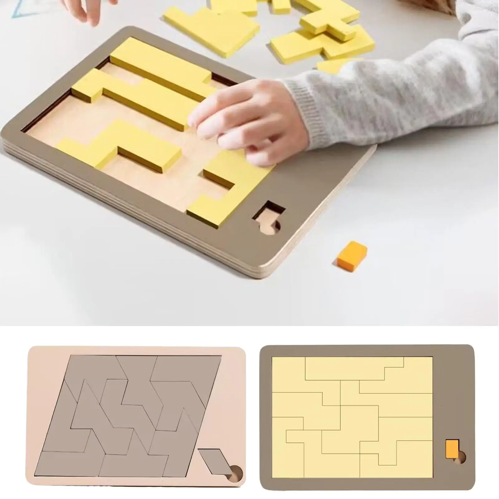 Tangram Puzzles for Kids Wooden Educational Geometric Toys Leisure Toys Travel Tangram Puzzle for Adults Family Work Offices