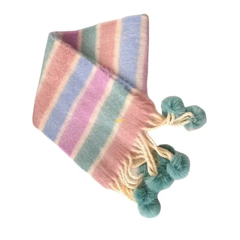 وشاح للأطفال بألوان الدوبامين وشاح أطفال دافئ وأنيق من القماش المخملي #3