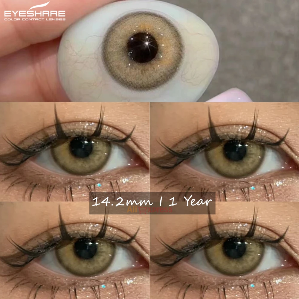 EYESHARE Natural Colored Contact Lenses for Eyes Green Lenses Blue Eye Contacts Brown Beauty Contacts Yearly 2pcs/pair Gray Lens