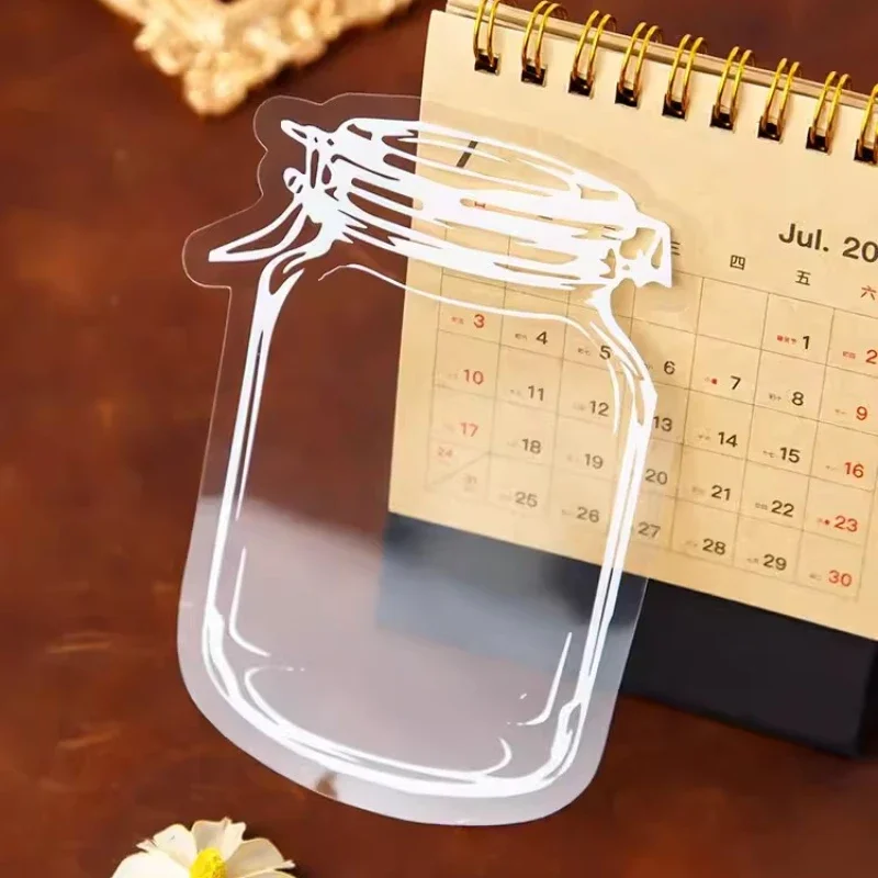 1 Set DIY Bookmarks Transparent Wishing Bottle Shape Bookmark Handmade Craft Children Scrapbooking Sticker School Supplies